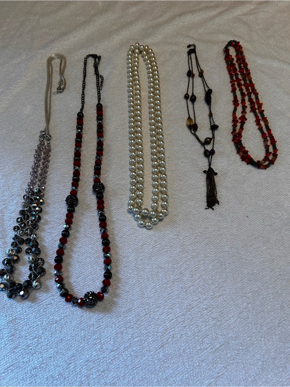 Collection of various Multi-Strand Necklaces!  Vintage, gemstones & costume!